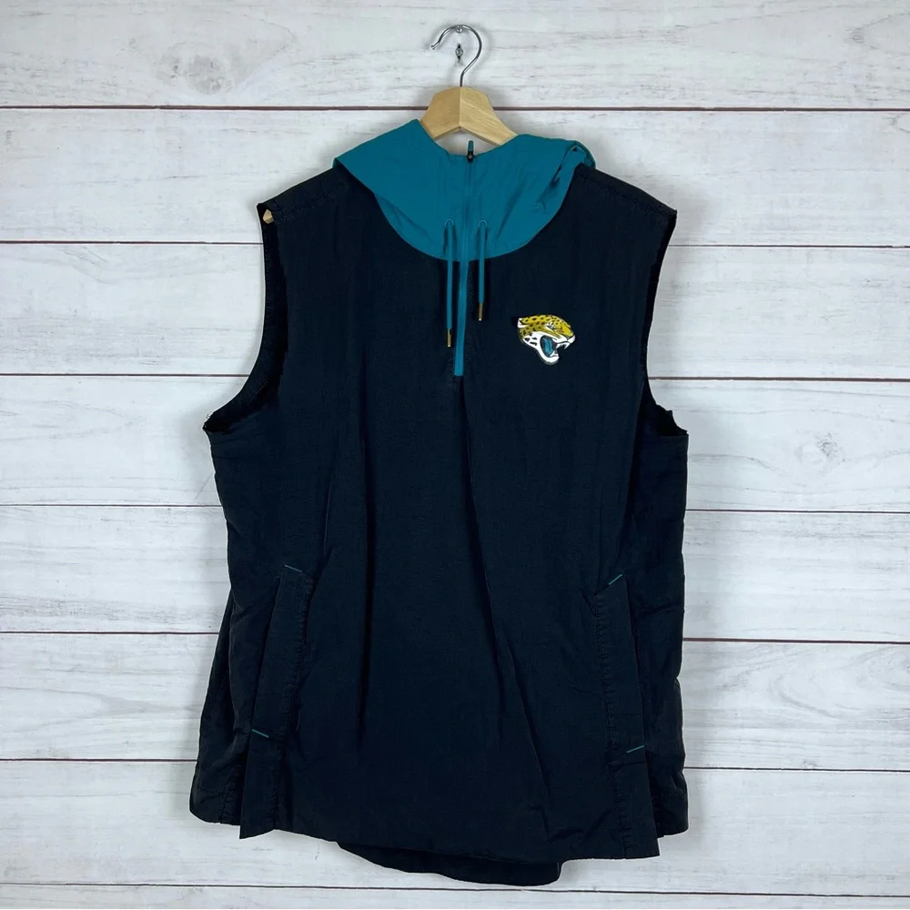 Jacksonville Jaguars Team Issued Player Used On Field Cut Sleeve Windbreaker L - Picture 1 of 9